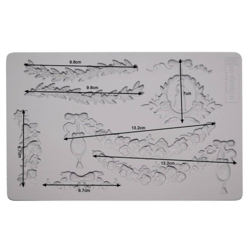 Skytail قالب سيليكون مزخرف بحدود كعكة باروك 7 تجاويف بتصميم زهور عتيق - Image 2