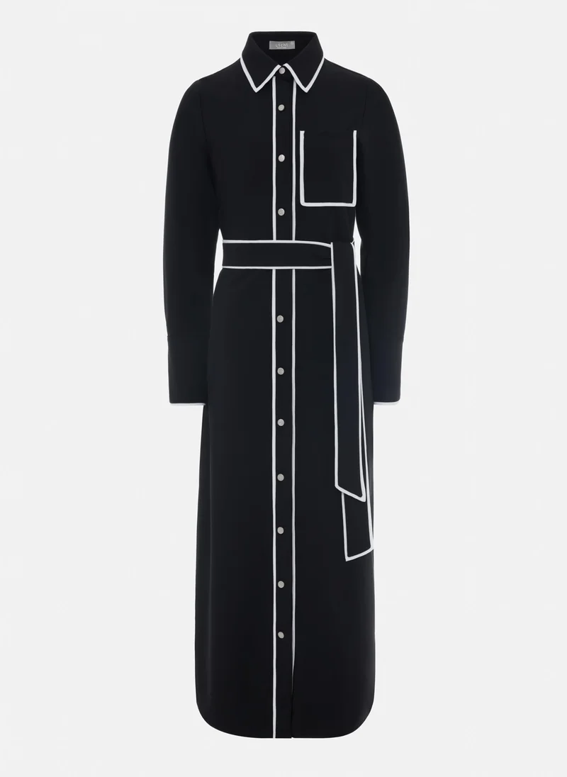 Lichi Maxi dress with contrast edging and wide belt