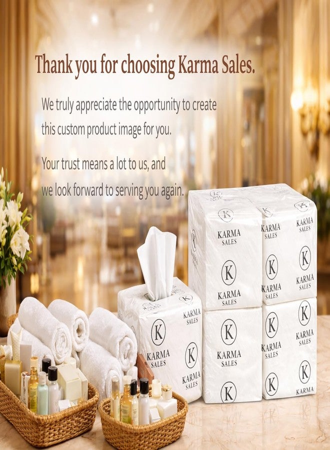 Karma Sales مناديل ورقية فاخرة، طبقتان، ناعمة وماصة | 80 ورقة في العبوة (4 عبوات) إجمالي 320 ورقة | آمنة غذائياً، صحية، مناديل سميكة للاستخدام مرة واحدة للمنزل والمكتب والحفلات (27 × 30 سم) - Image 3