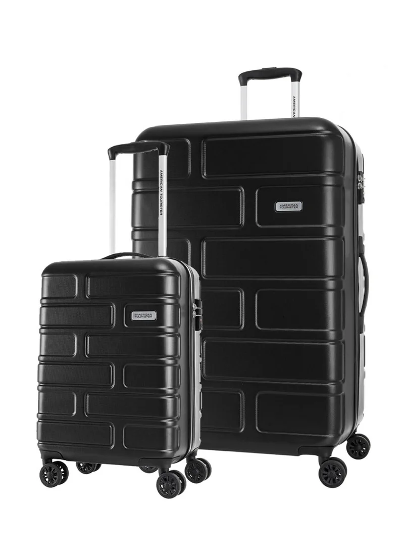 Bricklane 2pc Set (55/80 cm), 4 Spinner Wheels, Hard Top, Polycarbonate, Jet Black|Lightweight|Scratch & Impact Resistance|TSA Lock|Inner Mesh Zippered Pocket - 3 Years International Warranty