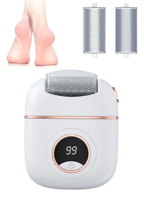 Electric Feet Callus Remover, Rechargeable Grinding Pedicure Tools with 2 Head to Remove Thick Dead Skin on The Heels