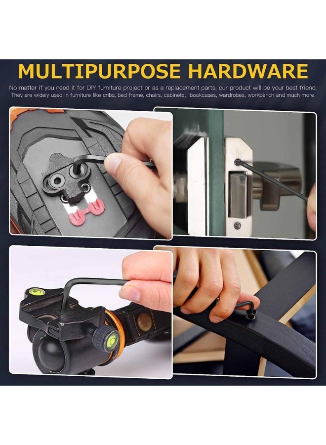 12PCS M6x40mm Black Hex Socket Cap Bolts and Barrel Nuts, Crib Bolts Flat Head Binding Bolt Screw Post for Belt Buckle Leather Furniture - Image 3