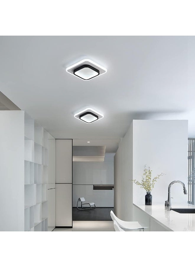 Arabest LED Ceiling Light 22W Modern Ceiling Lamp, Cool White 6500K 9.5 Inch Square Close to Ceiling Lights for Bedroom Hallway Office Kitchen Dining Room Entrance(Black & White) - Image 4