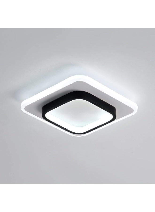 Arabest LED Ceiling Light 22W Modern Ceiling Lamp, Cool White 6500K 9.5 Inch Square Close to Ceiling Lights for Bedroom Hallway Office Kitchen Dining Room Entrance(Black & White) - Image 1