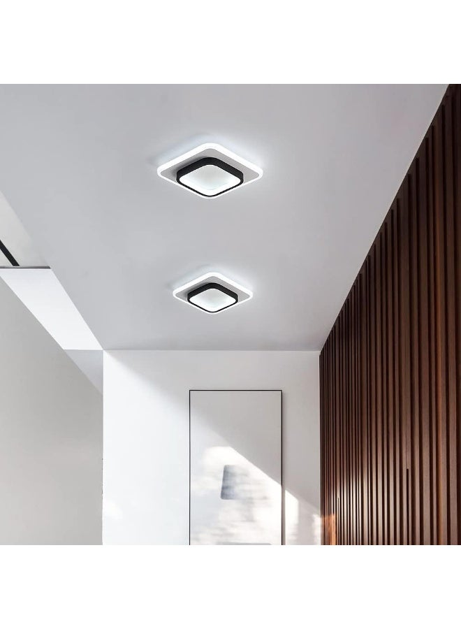 Arabest LED Ceiling Light 22W Modern Ceiling Lamp, Cool White 6500K 9.5 Inch Square Close to Ceiling Lights for Bedroom Hallway Office Kitchen Dining Room Entrance(Black & White) - Image 3