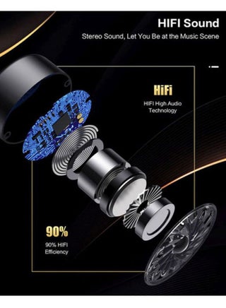 سماعات إيربادز HT18 بتقنية ستيريو لاسلكية حقيقية أسود - view 2