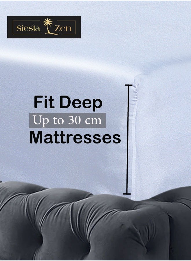 Siesta Zen Siesta Zen Microfiber Fitted Bed Sheet – 30cm Deep Pocket, Wrinkle-Resistant, Machine Washable, Soft, Cozy & Fade-Resistant – Perfect Fit for a Comfortable Night’s Sleep  - Image 5