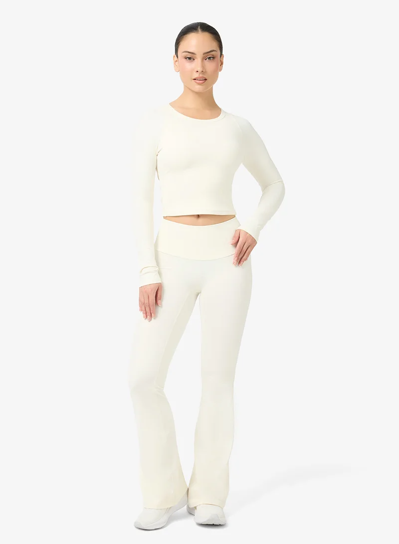 FRWD Soft Touch Fitted Seamless Top & Flared Legging Set