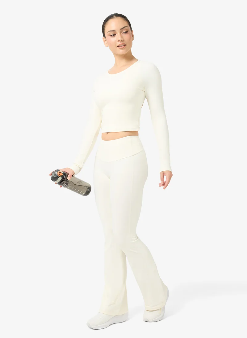 FRWD  Soft Touch Fitted Seamless Top & Flared Legging Set for Women | Best Price UAE