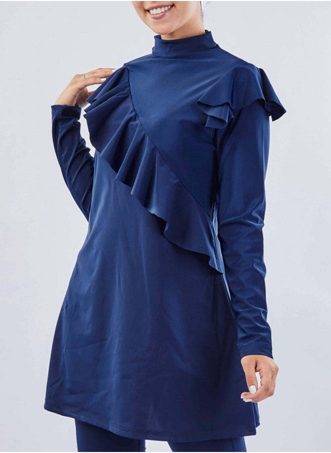 Tie Shop Ruffles Burkini Blue For Women 