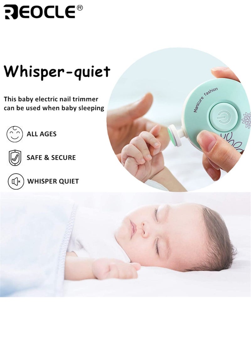 ريوكل طقم مبرد أظافر كهربائي للأطفال أداة تلميع أظافر مجموعة نظافة للأطفال ضوضاء هادئة تصميم مريح محمول مناسب للأطفال والكبار أظافر القدم واليد - Image 3