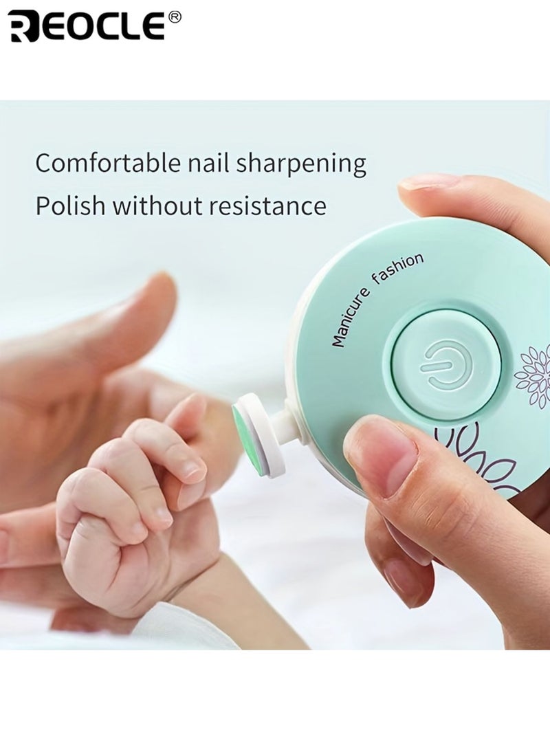 ريوكل طقم مبرد أظافر كهربائي للأطفال أداة تلميع أظافر مجموعة نظافة للأطفال ضوضاء هادئة تصميم مريح محمول مناسب للأطفال والكبار أظافر القدم واليد - Image 2