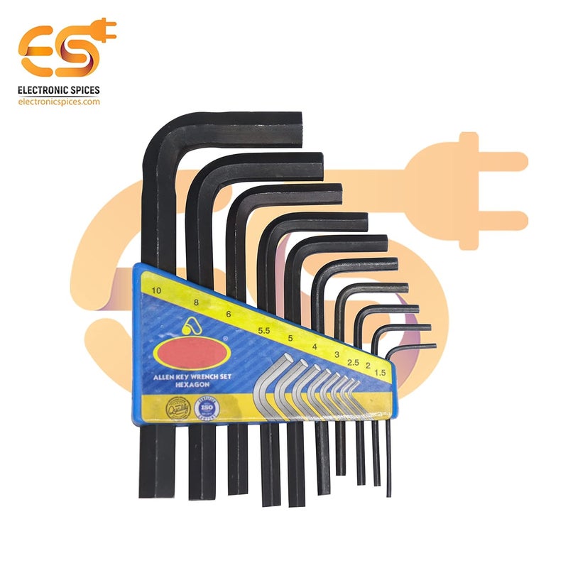 Electronicspices مجموعة مفاتيح ألين/مفاتيح سداسية 10 قطع مفاتيح ألين صغيرة – مفاتيح ألين على شكل L محمولة، فولاذ كروم فانيوم لمشاريع إلكترونية واحتياجات منزلية - Image 2