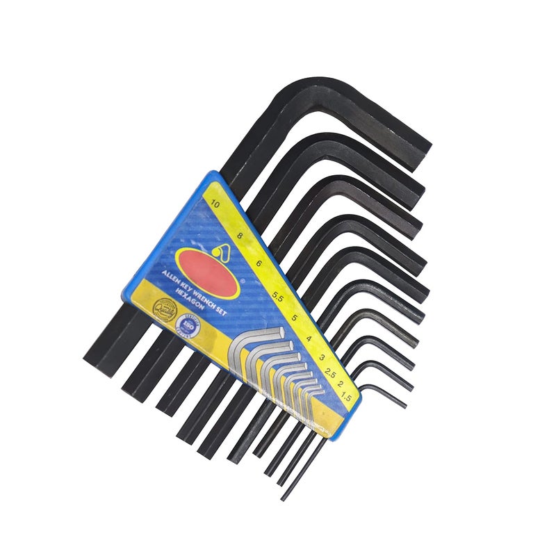 Electronicspices مجموعة مفاتيح ألين/مفاتيح سداسية 10 قطع مفاتيح ألين صغيرة – مفاتيح ألين على شكل L محمولة، فولاذ كروم فانيوم لمشاريع إلكترونية واحتياجات منزلية - Image 1