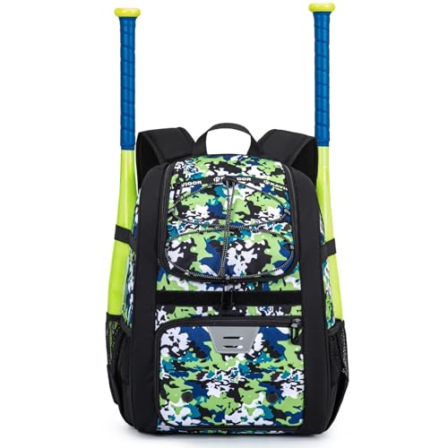 KAVIGOR Youth Baseball Bag Softball Bag for Girls Boys Kids Tball Backpack with Shoes Compartment - Image 1
