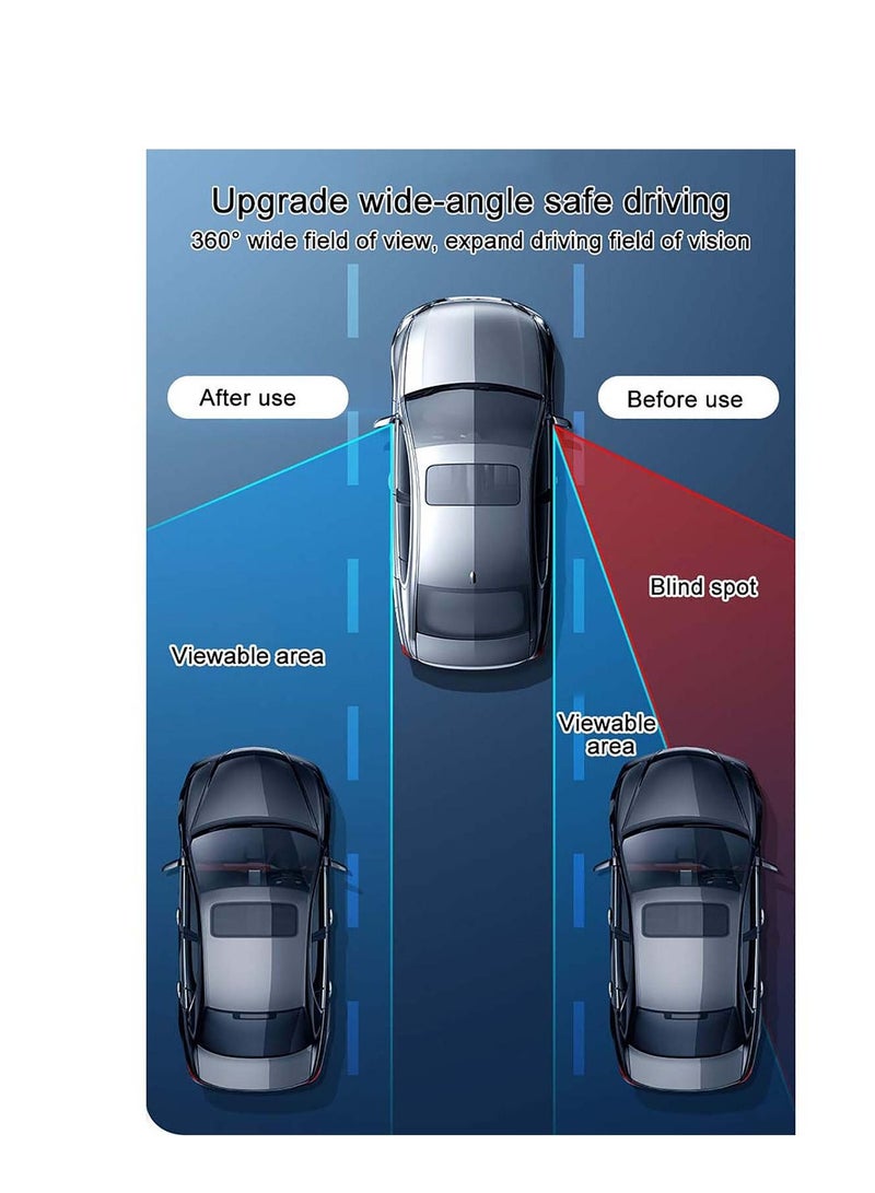 SYOSI Car Blind Spot Mirror, Round HD Glass with Framed Convex Rear View Mirror with Wide Angle Adjustable Sucker for All Universal Vehicles Car Fit Stick-on Design - Image 2