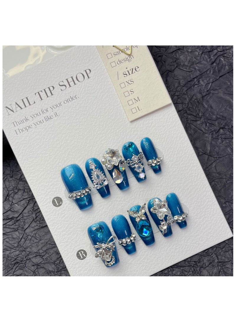 بينزو بيوتي بينزو جمال الأظافر اليدوية ، 10 قطعة ، مسمار الفن ، الاكريليك الأظافر ، الأظافر وهمية ، مجموعة فاخرة ، ديلوكس مسمار الفن ، اكسسوارات جديدة ، عرس الأظافر ، الأظافر الطرف . - Image 1