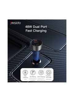 Yesido Yesido Y52 48W Dual-channel Fast Charging Zinc Alloy QC3.0 Car Charger  - Image 3