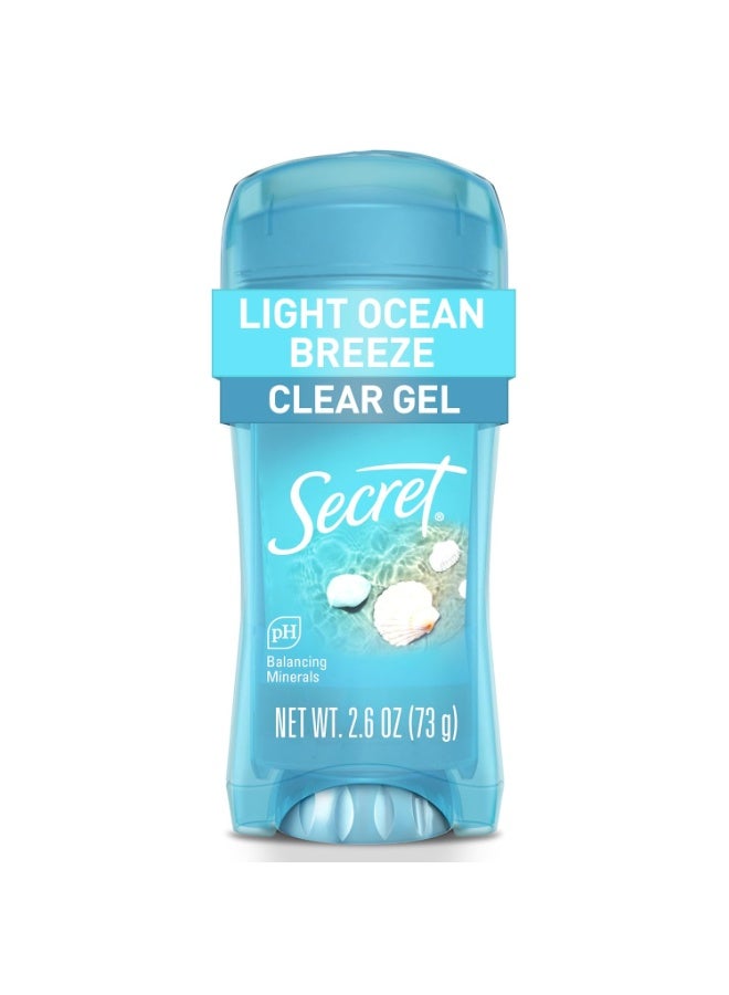 Secret Fresh Antiperspirant Deodorant for Women, 72hr Breathable Sweat & Odor Protection, Instant Freshness & Gentle, PH Balancing Minerals, Clear Gel, Light Ocean Breeze Scent, 2.6 oz - Image 1