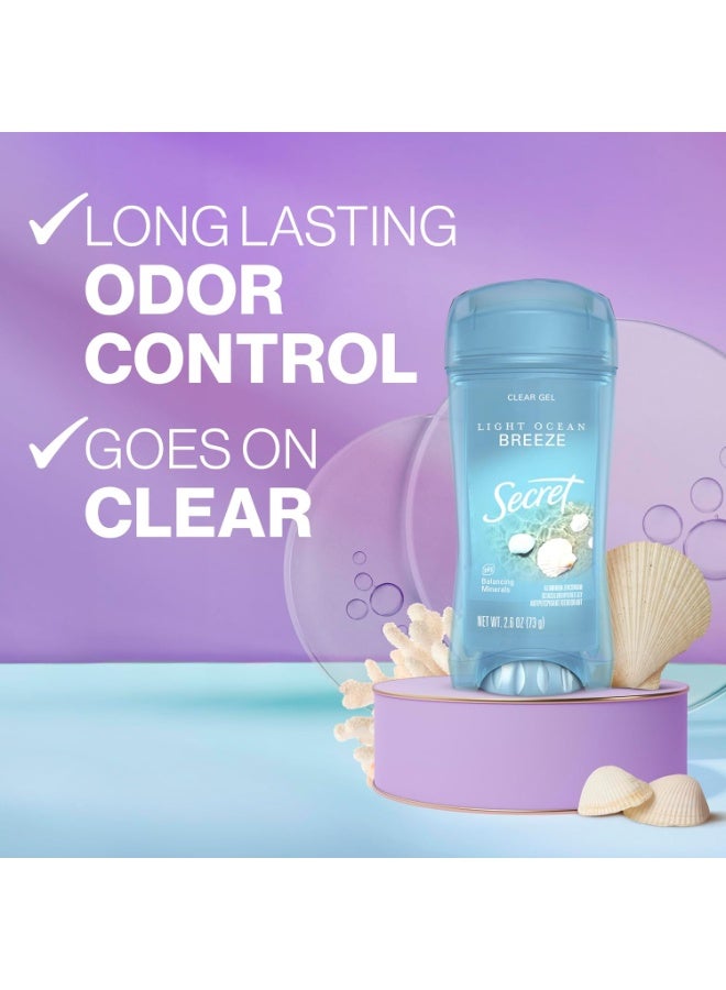 Secret Fresh Antiperspirant Deodorant for Women, 72hr Breathable Sweat & Odor Protection, Instant Freshness & Gentle, PH Balancing Minerals, Clear Gel, Light Ocean Breeze Scent, 2.6 oz - Image 2