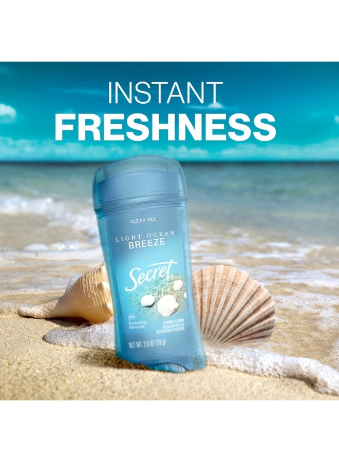 Secret Fresh Antiperspirant Deodorant for Women, 72hr Breathable Sweat & Odor Protection, Instant Freshness & Gentle, PH Balancing Minerals, Clear Gel, Light Ocean Breeze Scent, 2.6 oz - Image 4