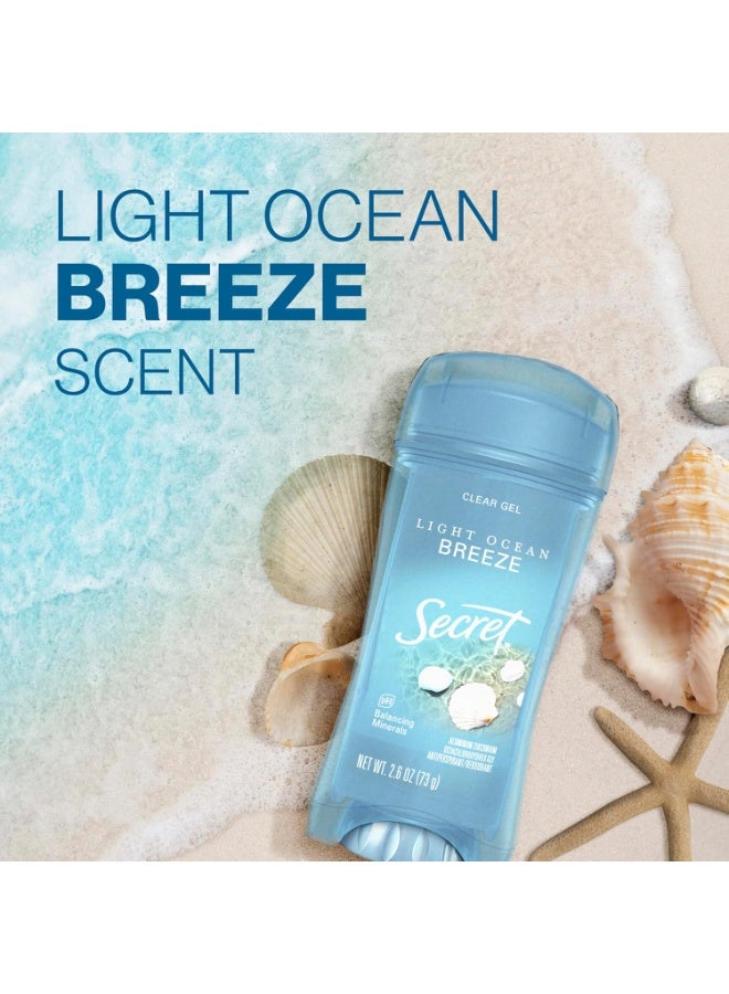 Secret Fresh Antiperspirant Deodorant for Women, 72hr Breathable Sweat & Odor Protection, Instant Freshness & Gentle, PH Balancing Minerals, Clear Gel, Light Ocean Breeze Scent, 2.6 oz - Image 3
