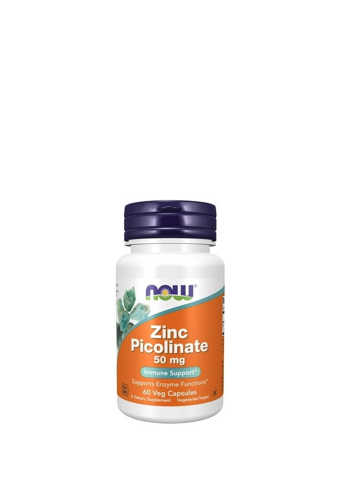 now Supplements Zinc Picolinate 50 mg 60 Cap Supports Enzyme Functions* Immune Suppo