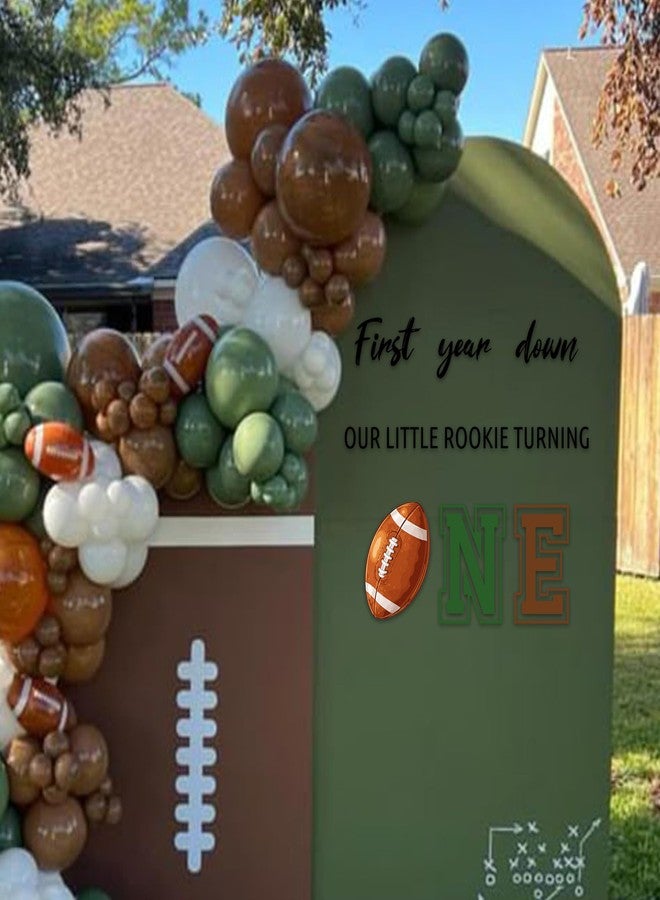 MUWEOL ملصق MUWEOL First Year Down Our Little Rookie Turning One - ملصق قوس بالونات عيد ميلاد كرة القدم الأول، ديكور حفلة عيد ميلاد المبتدئ الأول، لافتة حائط ذات طابع رياضي (ملصق لعبة الرجبي الأول) - Image 5