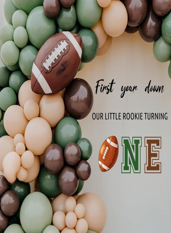 MUWEOL ملصق MUWEOL First Year Down Our Little Rookie Turning One - ملصق قوس بالونات عيد ميلاد كرة القدم الأول، ديكور حفلة عيد ميلاد المبتدئ الأول، لافتة حائط ذات طابع رياضي (ملصق لعبة الرجبي الأول) - Image 4