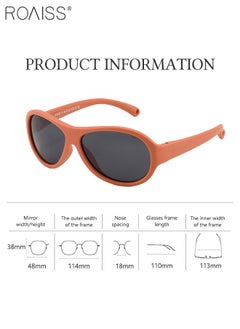 roaiss Oval Polarized Sunglasses for babies UV400 Protection Cute Beach Holiday Sun Glasses with Flexible Silicone Frame and Elastic Strap for Boys Girls Age 0-3 Orange  - Image 4