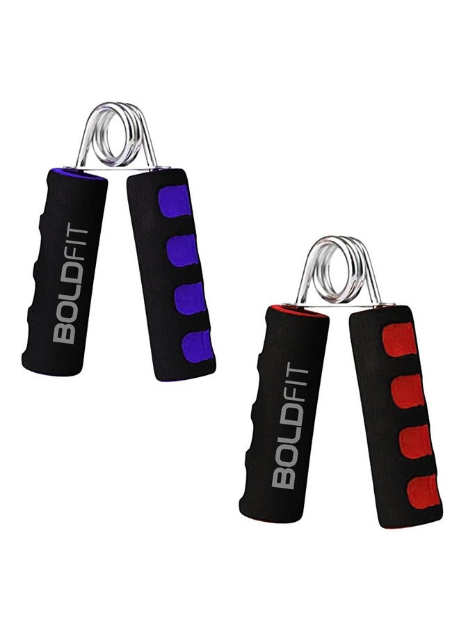BOLDFIT - Hand Grip Strengthener With Foam Handle, Hand Gripper For Men & Women For Gym Workout Hand Exercise Equipment To Use In Home For Forearm Exercise, Finger Exercise Power Gripper Red-Black - Image 1