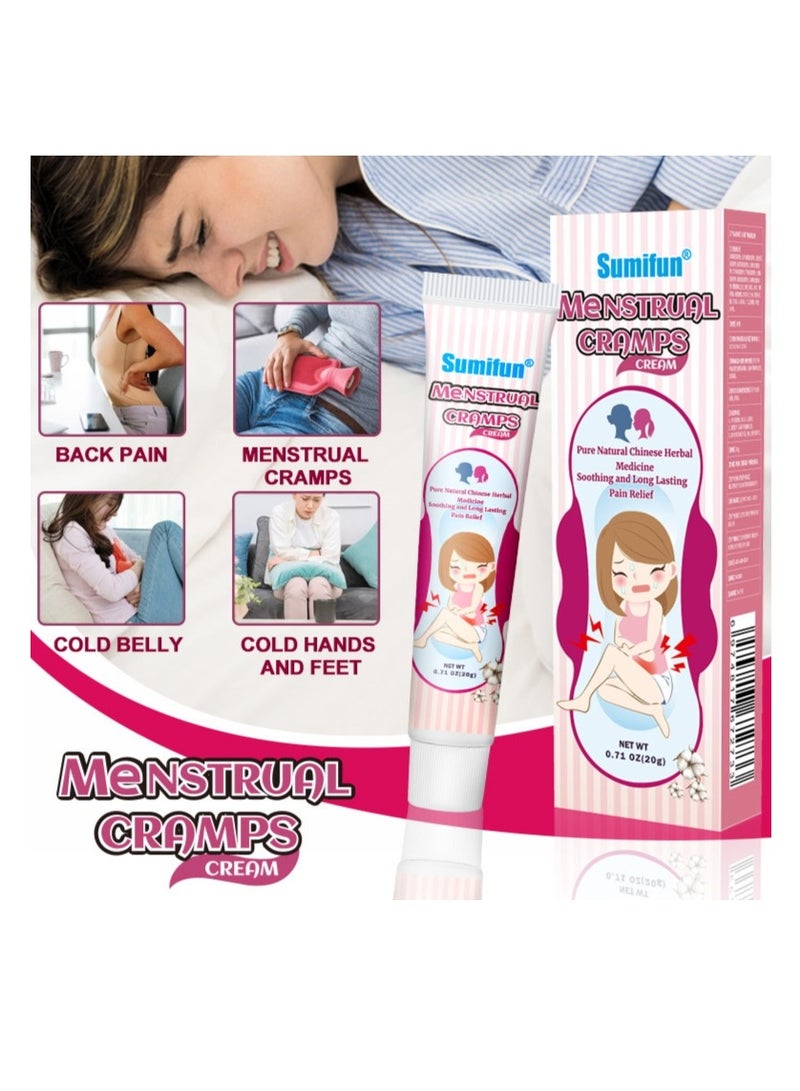 سوميفون النساء تشنجات الحيض كريم فترة البطن لتخفيف الآلام مرهم عسر الطمث الحيض علاج الرحم الأعشاب 1 حزمة 20 جرام - Image 2