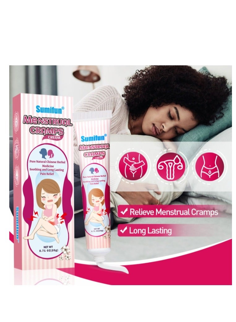 سوميفون النساء تشنجات الحيض كريم فترة البطن لتخفيف الآلام مرهم عسر الطمث الحيض علاج الرحم الأعشاب 1 حزمة 20 جرام - Image 3