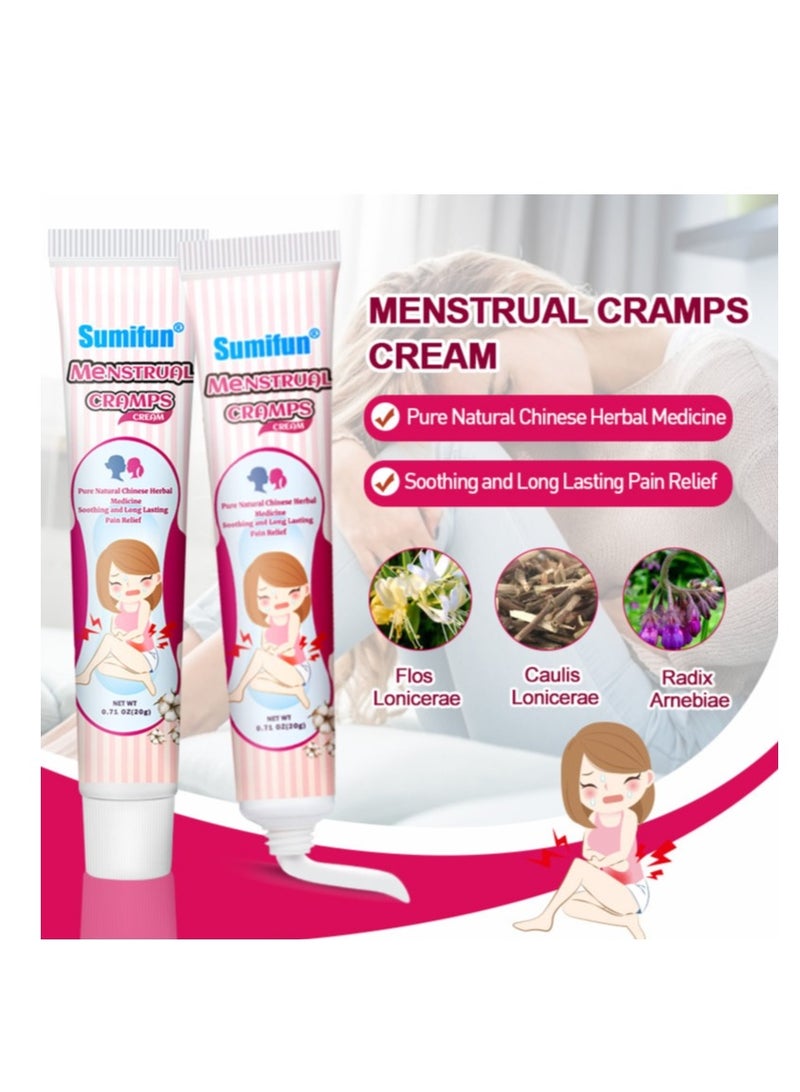 سوميفون النساء تشنجات الحيض كريم فترة البطن لتخفيف الآلام مرهم عسر الطمث الحيض علاج الرحم الأعشاب 1 حزمة 20 جرام - Image 4