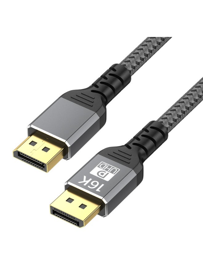كابل DisplayPort إلى HDMI بدقة 16K و60 هرتز [UHD، غلاف معدني، كابل نايلون] كابل أحادي الاتجاه من DisplayPort 1.2 إلى HDMI 1.4، متوافق مع أجهزة الكمبيوتر وNVIDIA وAMD وDell وLenovo والشاشات