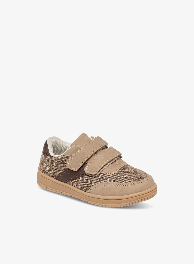 JUNIORS Panelled Sneakers with Hook and Loop Closure