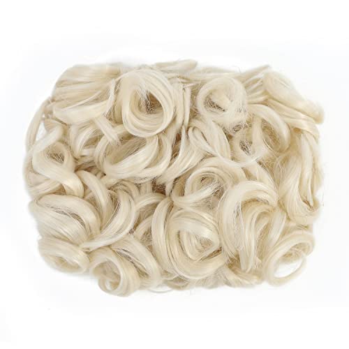 SWACC Short Messy Curly Dish Hair Bun Extension Easy Stretch hair Combs Clip in Ponytail Extension Scrunchie Chignon Tray Ponytail Hairpieces Platinum Blonde60 - Image 3