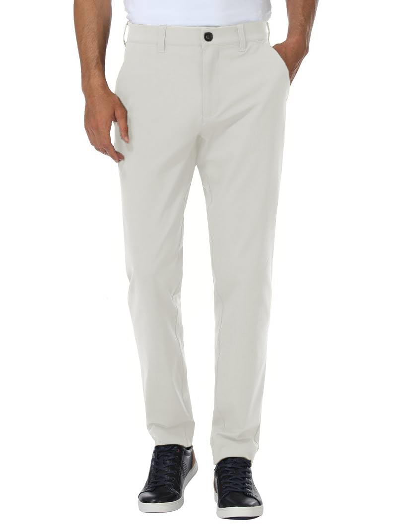 TOPLOT Men's Formal Trouser | Regular Fit Design | Structured Look Finish | Comfortable Waistband | Clean Styling | Elegant Wear | Perfect for Office, Formal & Business Wear (5222_30_Cream) - Image 4