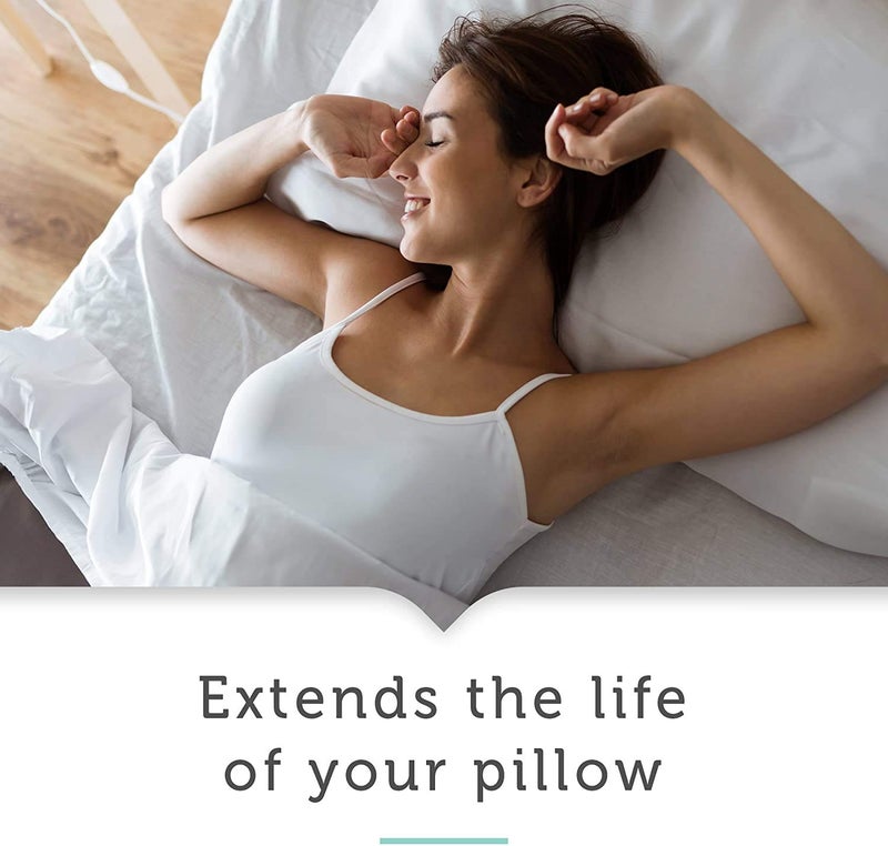 Aller-Ease AllerEase Ultra Soft Advanced Allergy Protection Machine Washable Durable Zippered Travel Pillow Protector Size 14" x 20" Size Grey - Image 3