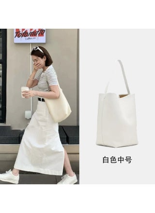 The Row Leather Tote Bag Large Capacity Casual Shoulder Medium creamy-white - pzsku/Z6FEDEC7493E8FD38E5F7Z/45/_/1734108836/931dc253-ed89-4061-9768-5dbb847e0a41