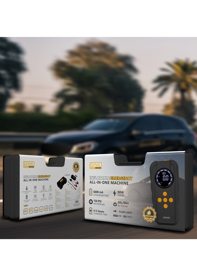 Denx 6000 mAh portable car starter battery with built-in air blower from DENX  - Image 5