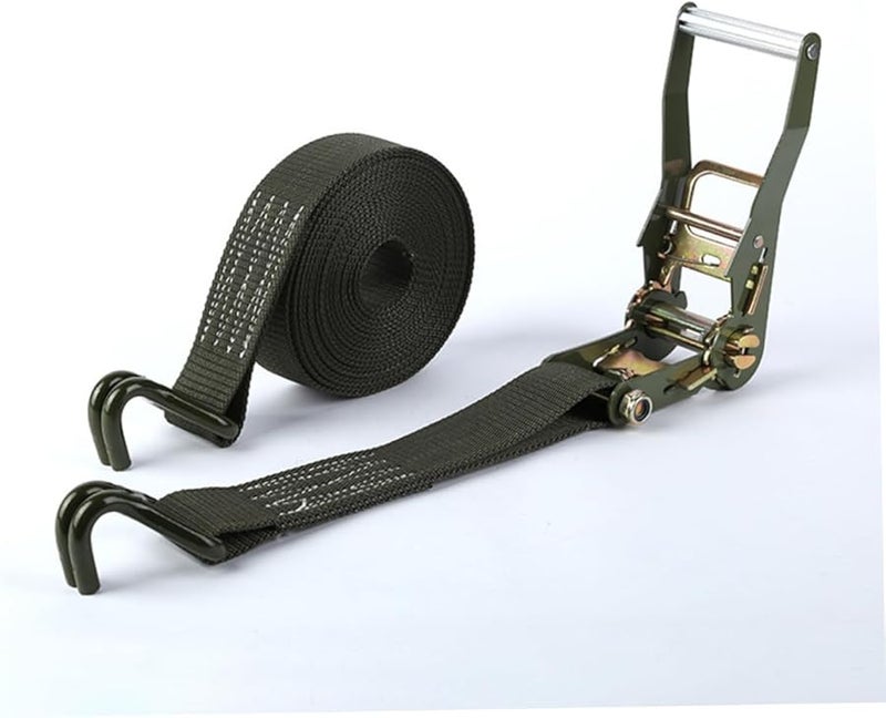 Green Heavy Duty Tie Down Straps With Hooks For Secure Cargo Bundling Motorcycle Transport - Image 3