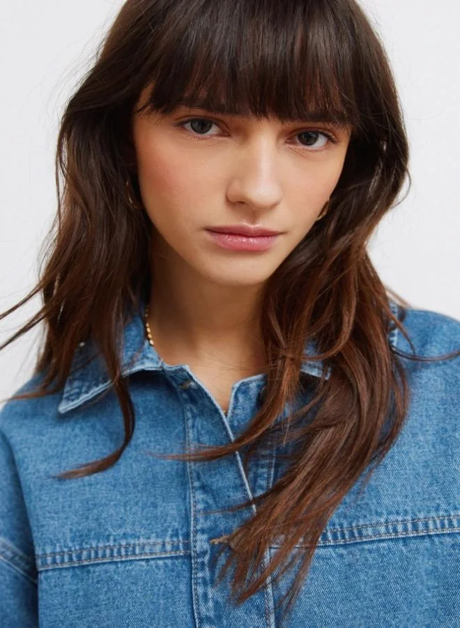 Springfield  Jacket with shirt collar. Side pockets and two chest pockets. Buttons on the front and cuffs. This garment is made with sustainable cotton. for Women | Best Price UAE