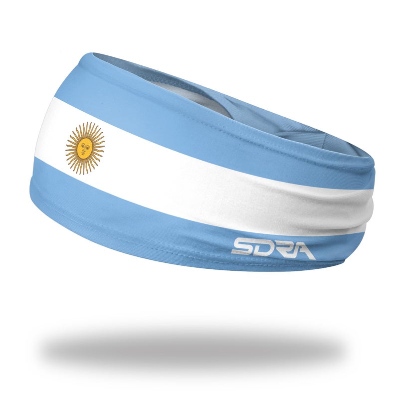 Suddora Country Flag Headbands, Wide Headbands with Argentina National Flag, Tapered Style Boho Headbands for National Sports Events, Non-Slip Fabric Sweatband for Soccer, Tennis, Workout, Costume - Image 1