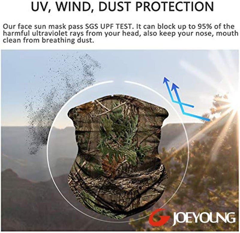 JOEYOUNG 3D Face Sun Mask, Neck Gaiter, Headwear, Magic Scarf, Balaclava, Bandana, Face Mask, Hunting, Running, Motorcycle - Image 3