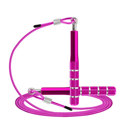 Wastou Jump Rope, Wastou Speed Jumping Rope for Training Fitness Exercise, Adjustable Adults Workout Skipping Rope for Men, Women, Kids, Girls (Pink) - Image 1