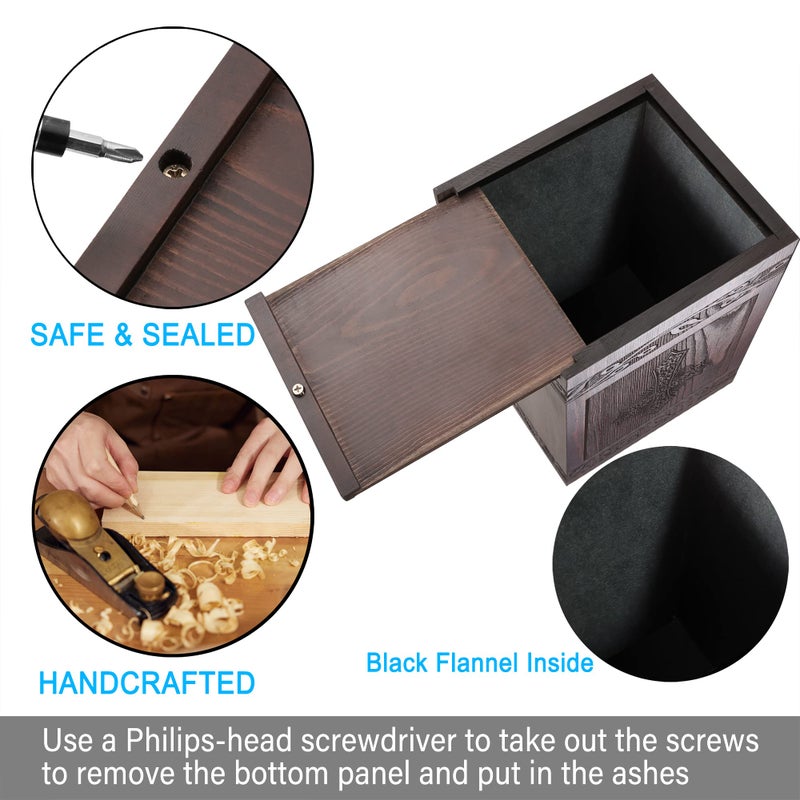 DGDCDV Cremation Urns for Human Ashes Adult Male Female, Wooden Carved Cross Urns Box and Casket for Ashe Men Women Child, Pets Cat Dog Urn, Burial Funeral Memorial Urns for Ashes, Holds 222 Cubic Inch - Image 3