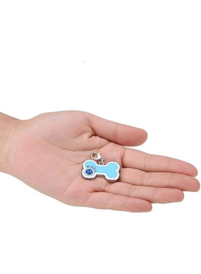 Pet Bone Shape Zinc Alloy Id Tags With Rhinestones, Personalized Beautiful Dog/Cat Neck Charm For Diy Necklace Making | Best Gift For Your Pets (Blue) - Image 5