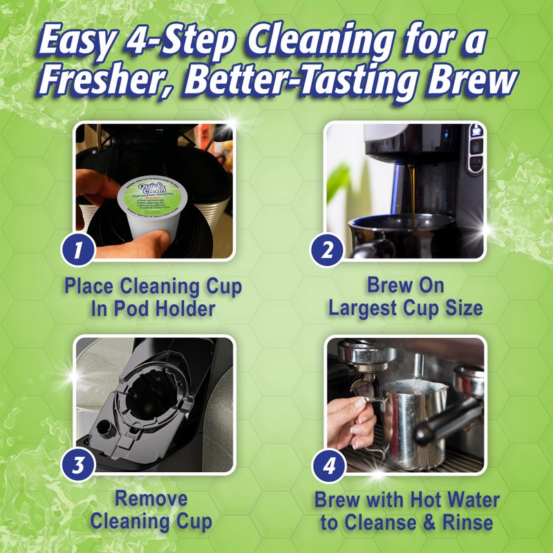 QUICK CLEAN Quick & Clean [6-Pack] Keurig Cleaning Pods - K Cup Cleaner Pod For Keurig - 2.0 Coffee Machine Compatible, Removes Stains, Non-Toxic and Eco-Friendly - Image 5