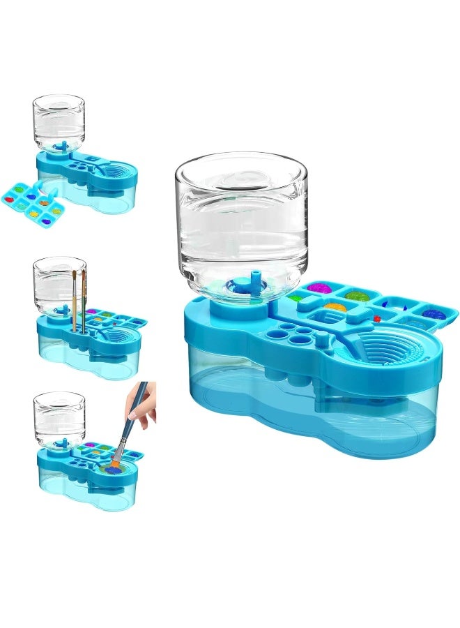 ZISH High Performance Brush Cleaner – Multifunctional Automatic Paint Brush Washer with Water Dispenser, Palette & Brush Holder Perfect for Kids, Beginners & Professional Artists, 2025 Upgraded Model - Image 2